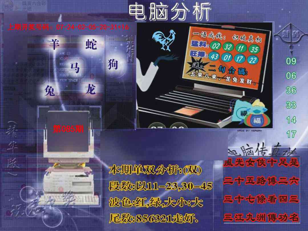 085期正版电脑分析贴士報[图]