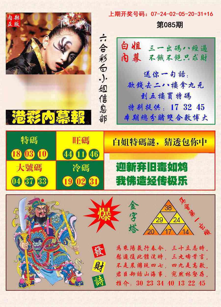 085期港彩内幕报[图]